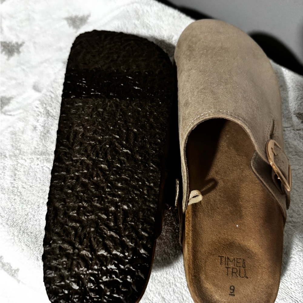 Time and Tru Taupe Suede Clogs - Picture 3 of 3